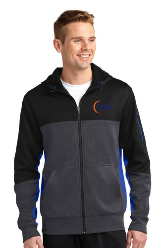 SPORT-TEK - Mens Tech Fleece Colorblock Full-Zip Hooded Jacket